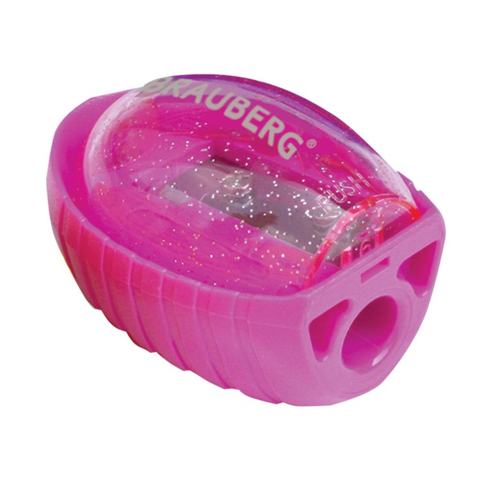 Точилка 1 отверстие с контейнером BRAUBERG "Shuttle", микс 222505