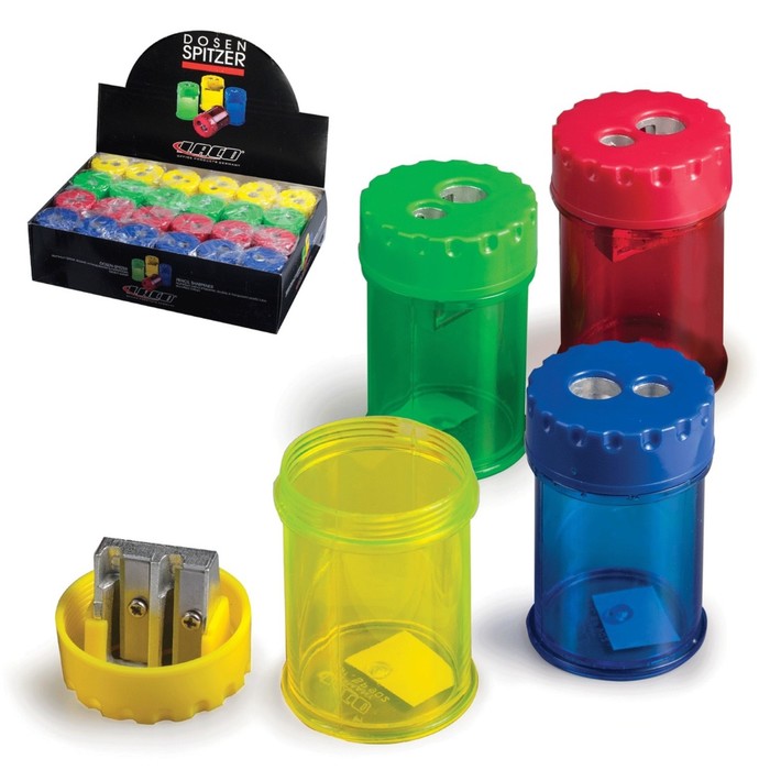 Точилка 2 отверстия с контейнером LACO SP 902, микс 225277