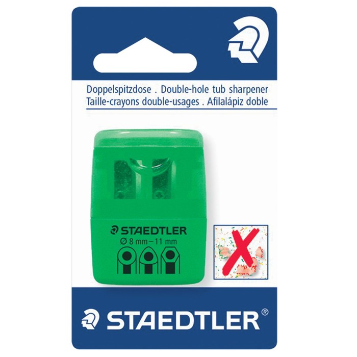 Точилка 2 отверстия с контейнером STAEDTLER, зеленый 226444
