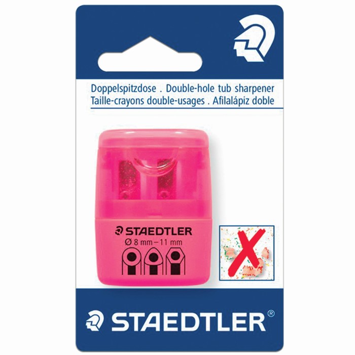 Точилка 2 отверстия с контейнером STAEDTLER, розовый 226442