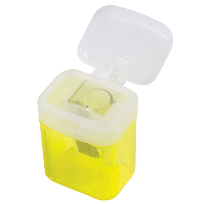 Точилка 1 отверстие с контейнером STAFF "OfficeBox", микс 226533