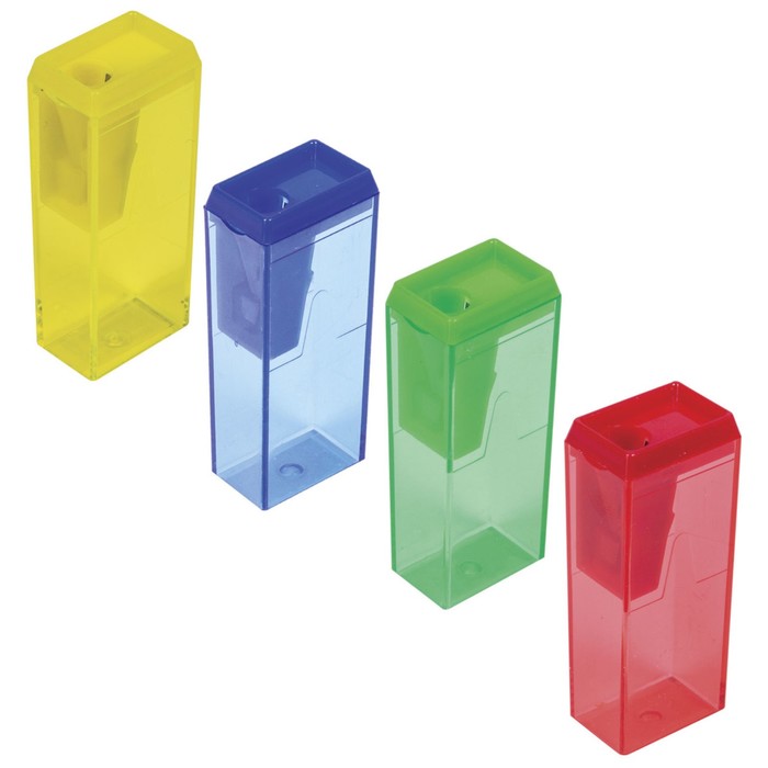 Точилка 1 отверстие с контейнером ПИФАГОР, микс