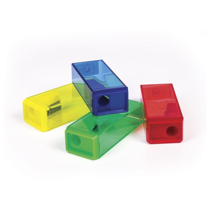 Точилка 1 отверстие с контейнером ПИФАГОР, микс