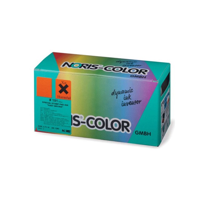 Краска штемпельная 25 мл NORIS, синяя, универсальная