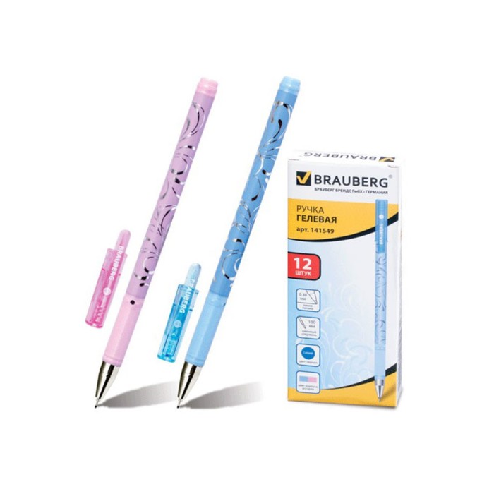 Ручка гелевая BRAUBERG "Elegant", узел-игла 0,38мм, стержень синий 141549