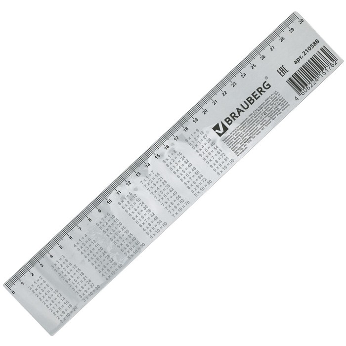 Линейка 30 см, 3D BRAUBERG «Собаки», европодвес