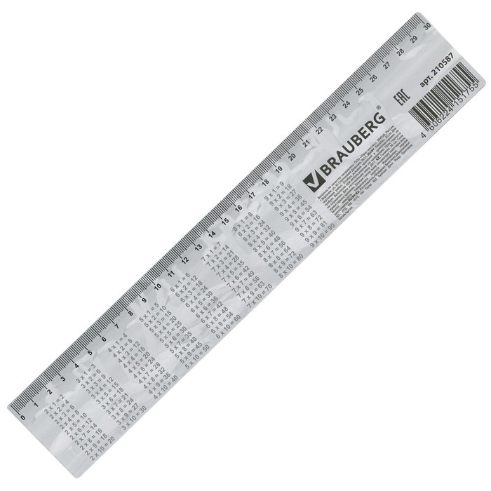Линейка 30 см, 3D BRAUBERG «Фламинго», европодвес