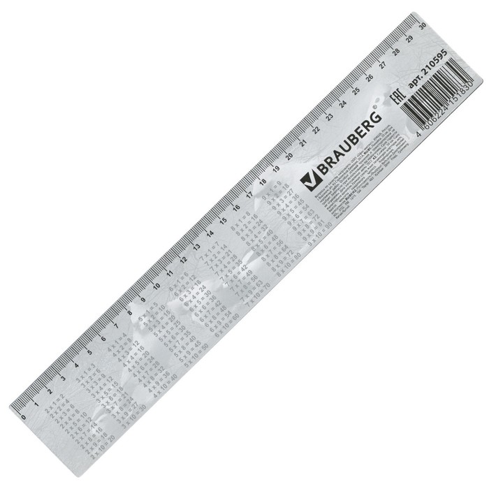 Линейка 30 см, 3D BRAUBERG «Яркие птички», европодвес