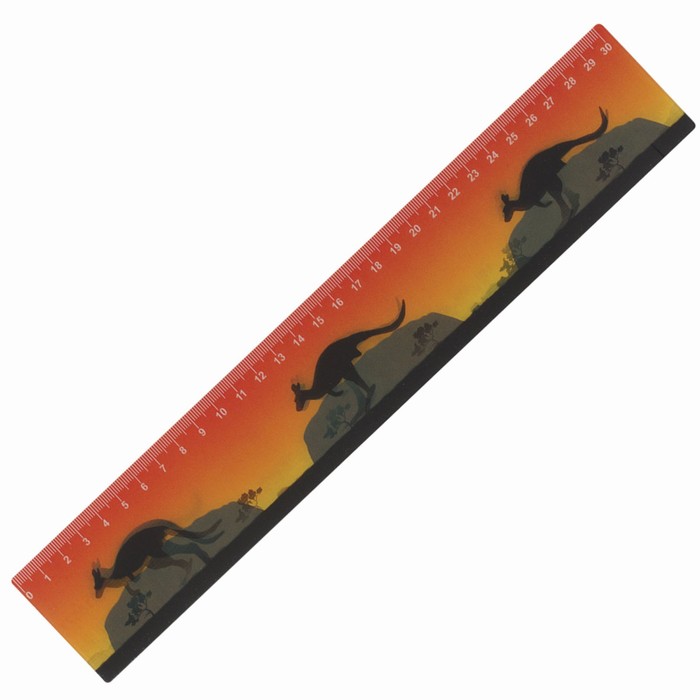 Линейка 30 см, 3D BRAUBERG «Кенгуру», эффект с движением, европодвес