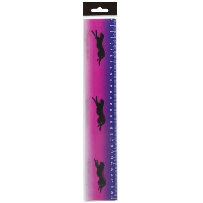 Линейка 30 см, 3D BRAUBERG «Леопард», эффект с движением, европодвес