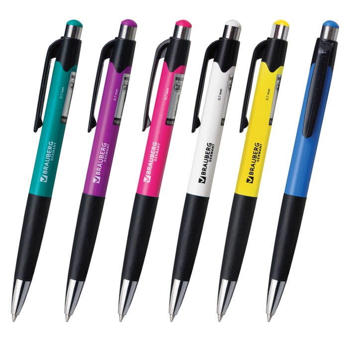 Ручка шариковая автомат BRAUBERG "Concept", рез.упор, 0.7мм, синие чернила 141156