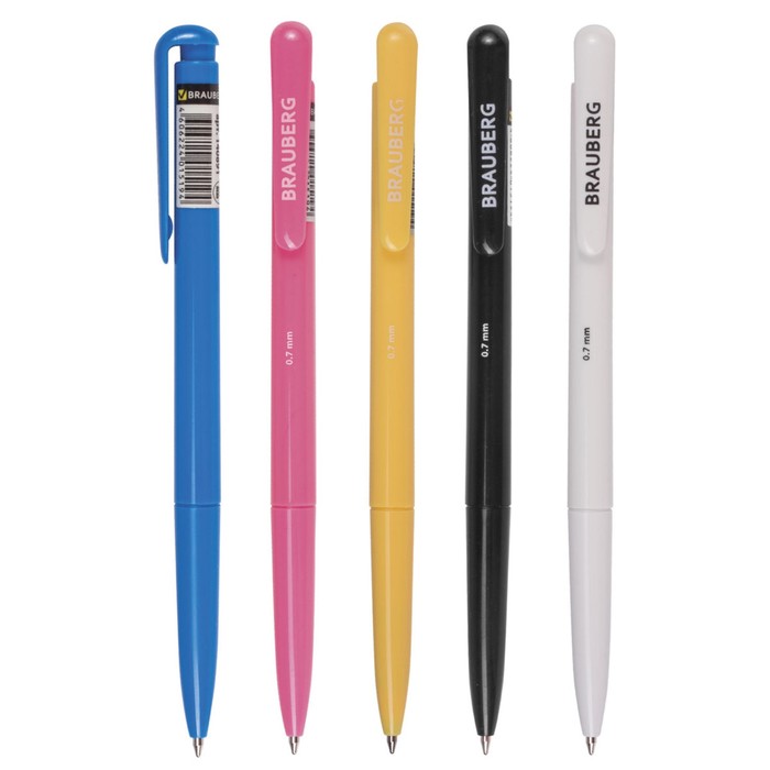 Ручка шариковая автомат BRAUBERG "Hot hit", 0,7мм, синие чернила, в дисплее 140891