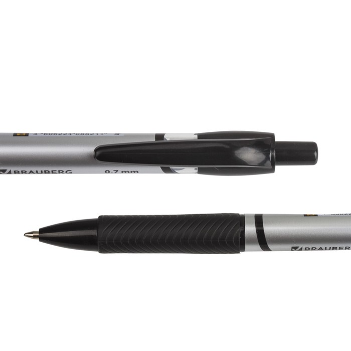 Ручка шариковая автомат BRAUBERG "Leader", рез.упор, 0,7мм, черные чернила 141541