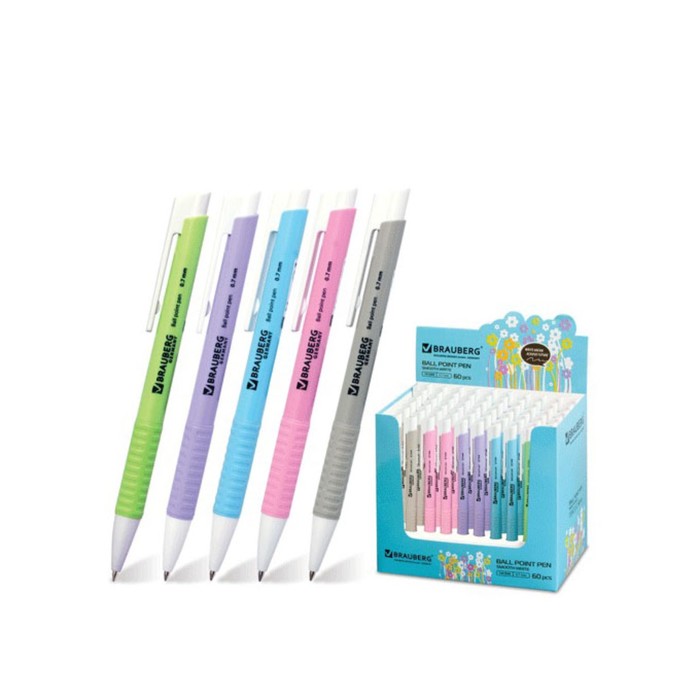 Ручка шариковая автомат BRAUBERG "Sonata", рез.упор, 0,7мм, синие чернила 141544