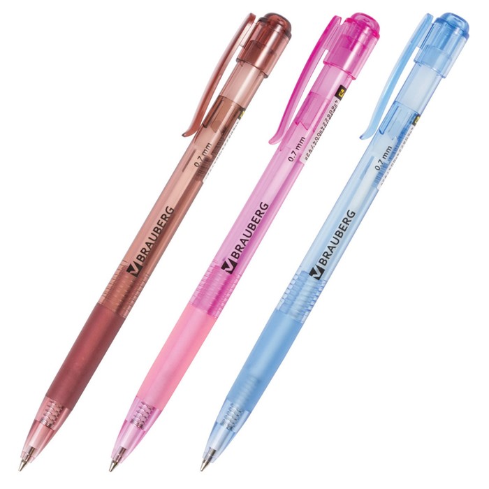 Ручка шариковая автомат BRAUBERG "Patrol", рез.упор, 0,7мм, синие чернила 140582