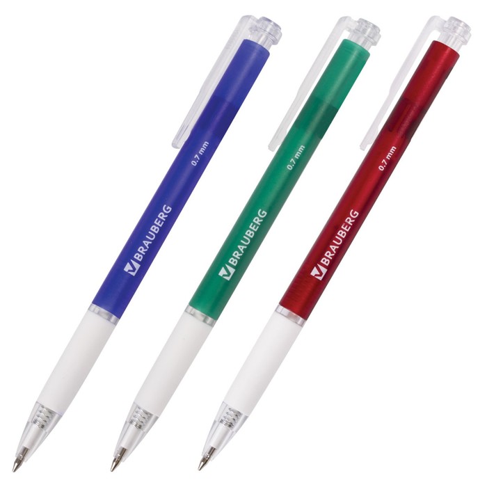 Ручка шариковая автомат BRAUBERG "Sprinter", рез.упор, 0,7мм, синие чернила 140583