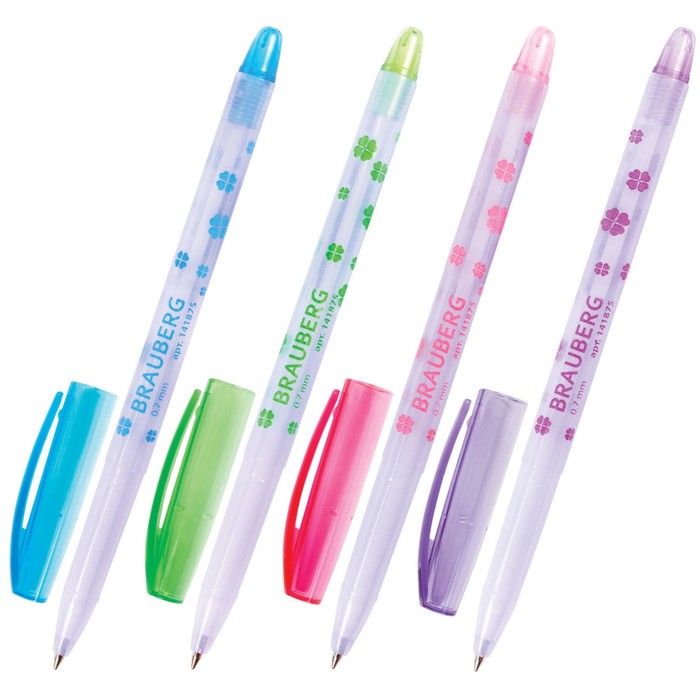 Ручка шариковая BRAUBERG, с декор.печатью, стержень синий 0,7мм 141875