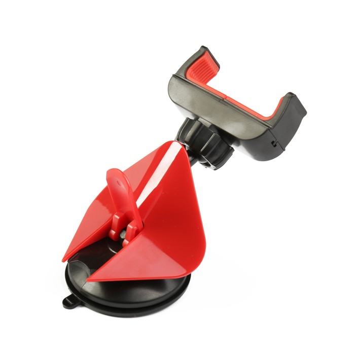 Держатель коммуникатора АВТОСТОП, PH-6020 BLACK, RED, 40-90 мм, на стекло и панель