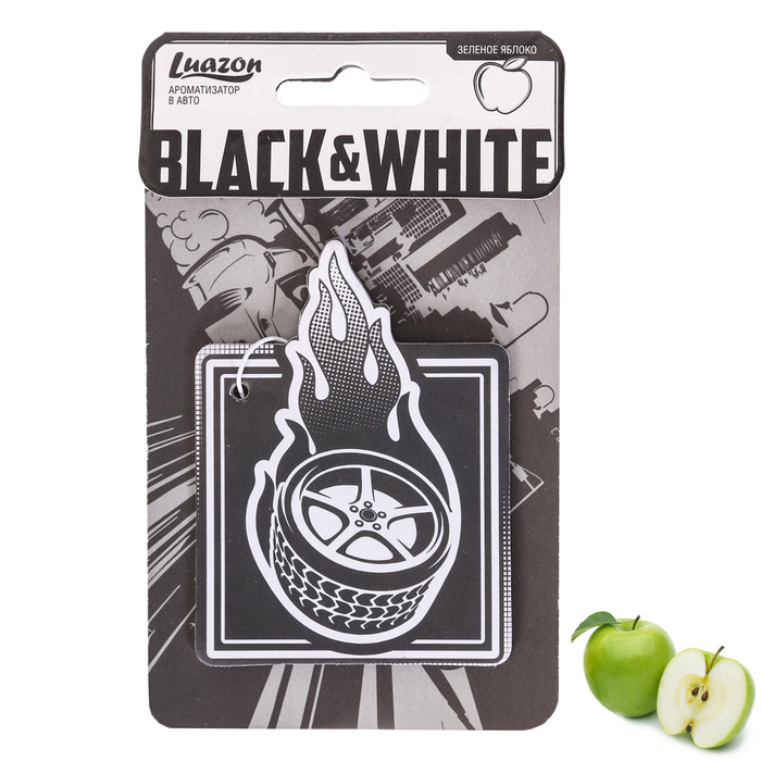 Ароматизатор бумажный, Black and White "Зеленое яблоко"
