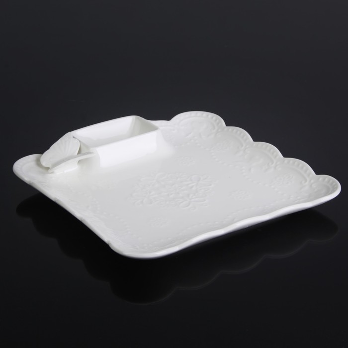 Блюдо квадратное 25 см "Бабочка"