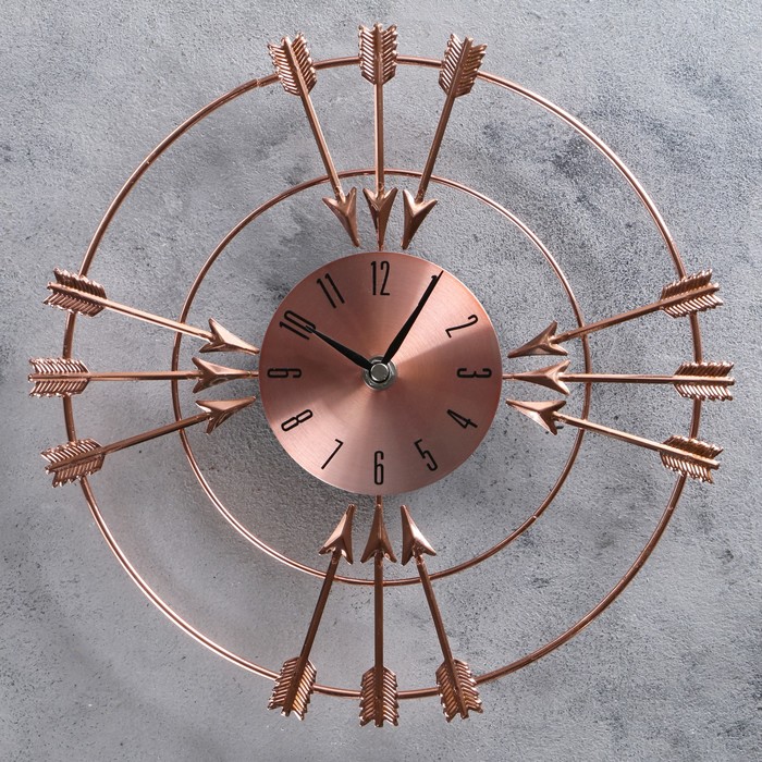 Часы настенные «Двенадцать стрел», медные, d=29 см