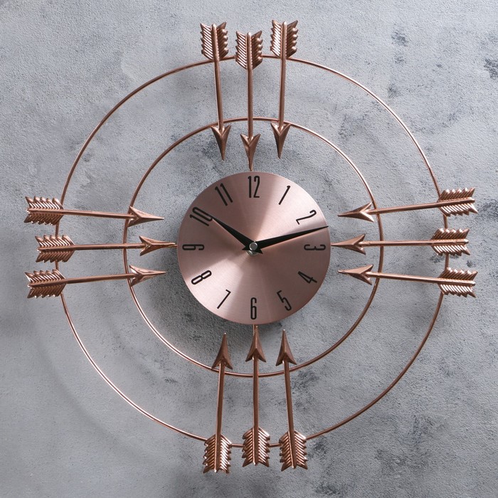 Часы настенные «Двенадцать стрел», медные, d=42 см