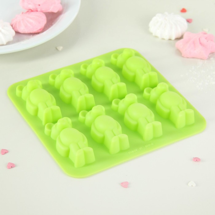 Форма для выпечки, 8 ячеек, 14,7х15х1,5 см "Мишутки"