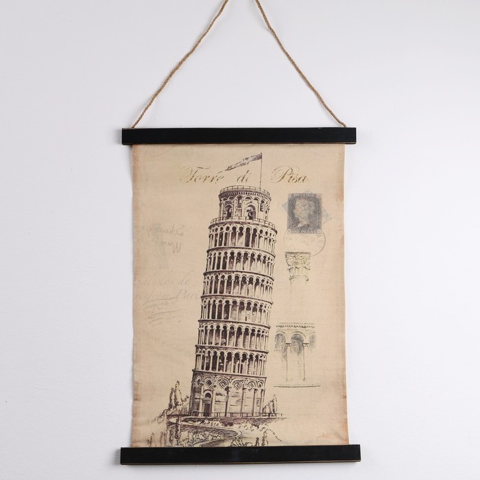 Панно подвесное «Пизанская башня», прямоугольное, 44х63 см