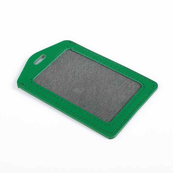 Бейдж-карман вертикальный 70*100мм пвх зеленый