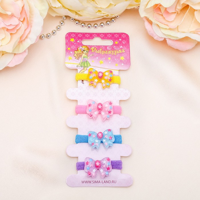 Резинка для волос "Baby" набор 4 шт бантик
