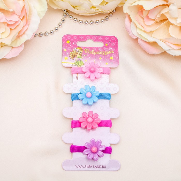 Резинка для волос "Baby" набор 4 шт ромашка