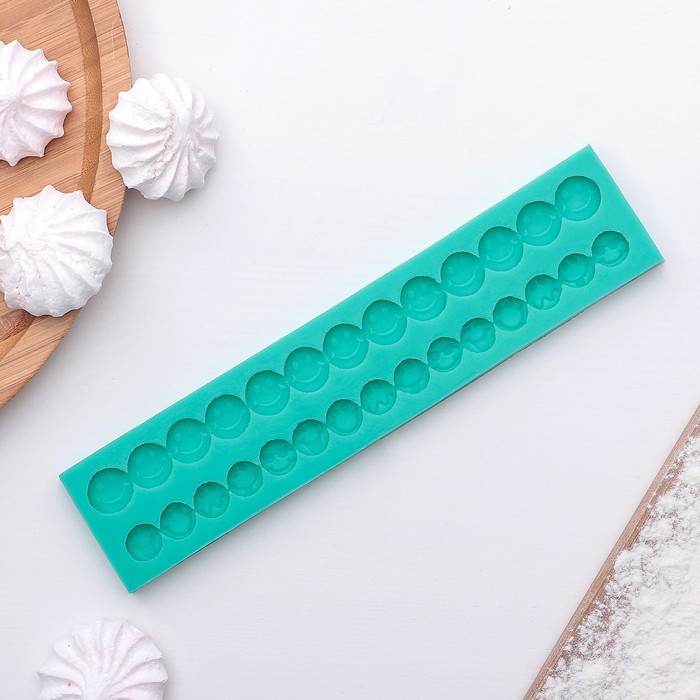 Молд 19,5х4,5х0,6 см "Улыбайся", цвет зеленый