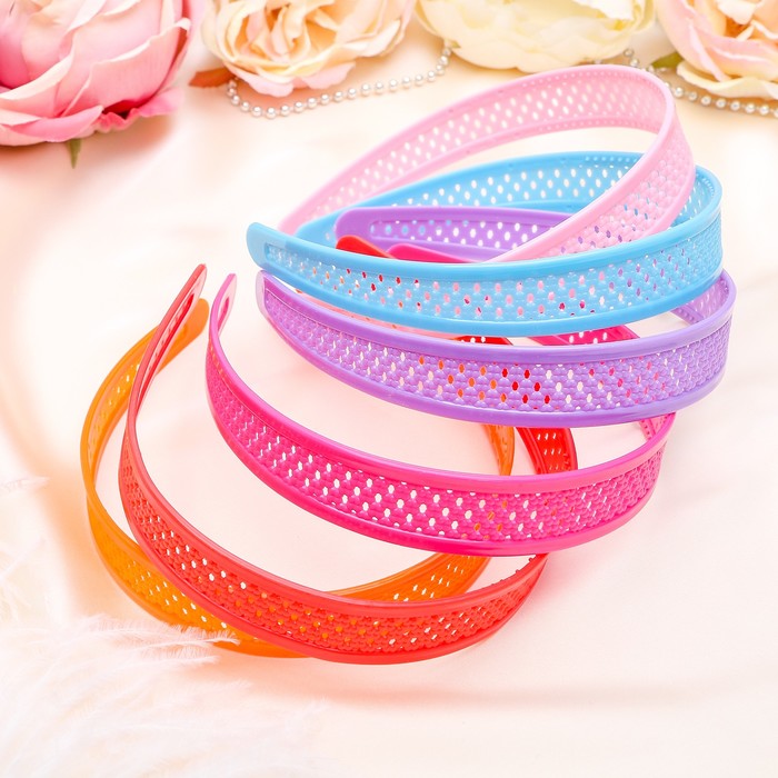 Ободок для волос "Витра" 2,3 см сетка, микс