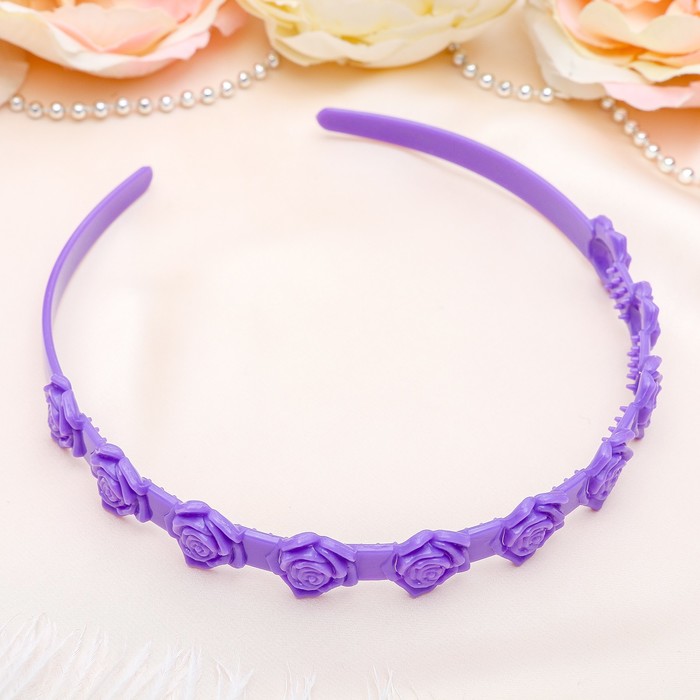 Ободок для волос "Цветы" 1,7 см розы, микс