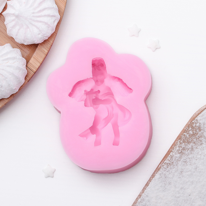 Молд 9,2х7х2,4 см "Ангел", цвет розовый