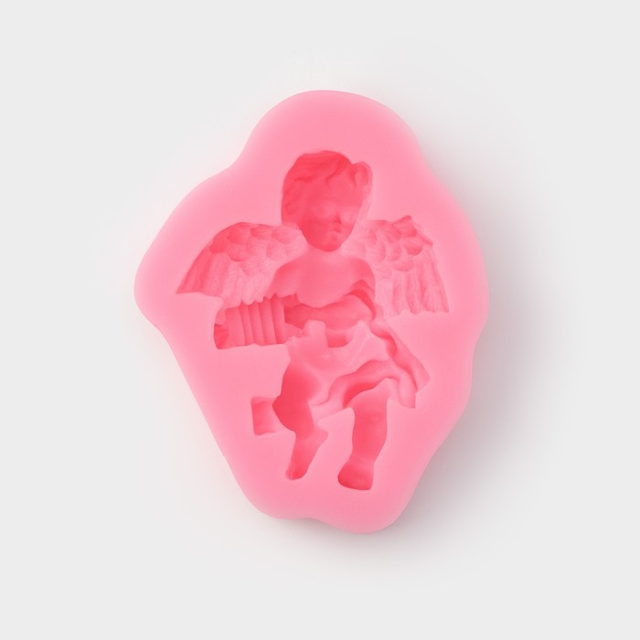 Молд силиконовый «Ангел с гармошкой», 9×7,4×2 см, цвет МИКС