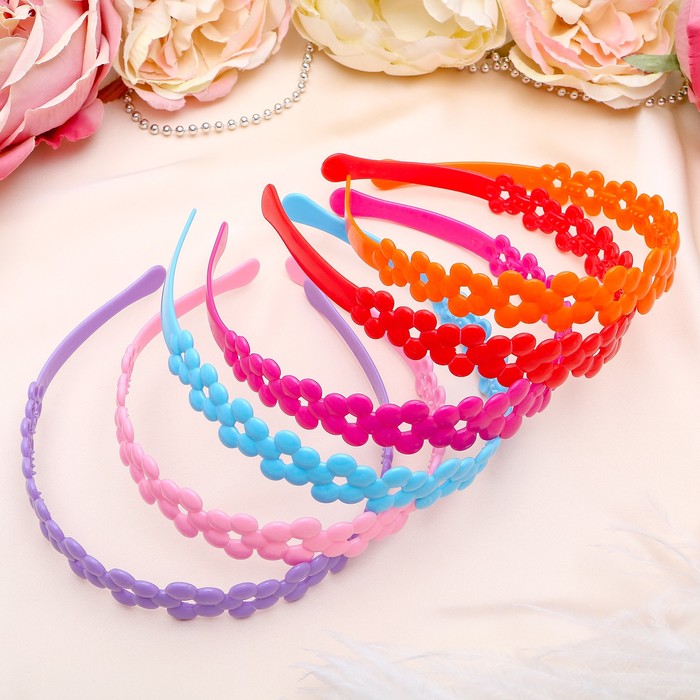 Ободок для волос "Витра" 2 см пузырьки, микс