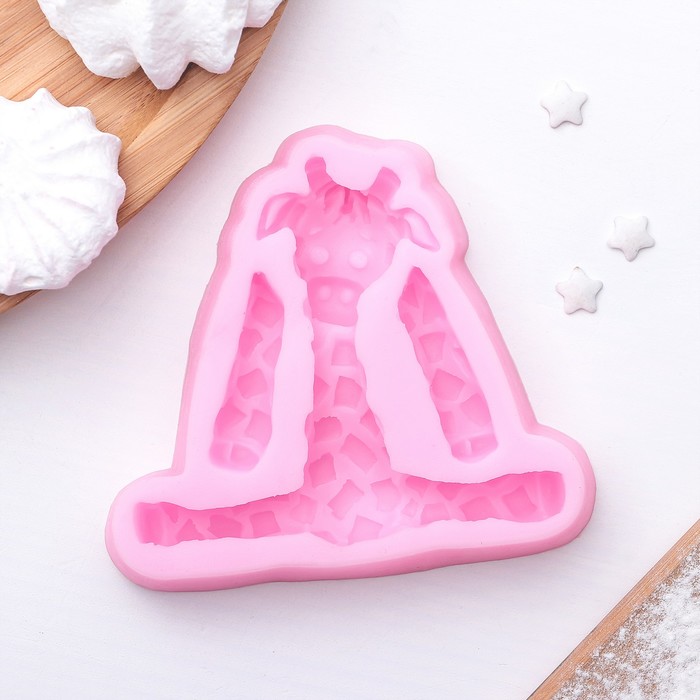 Молд 8х9х2 см "Жираф", цвет розовый