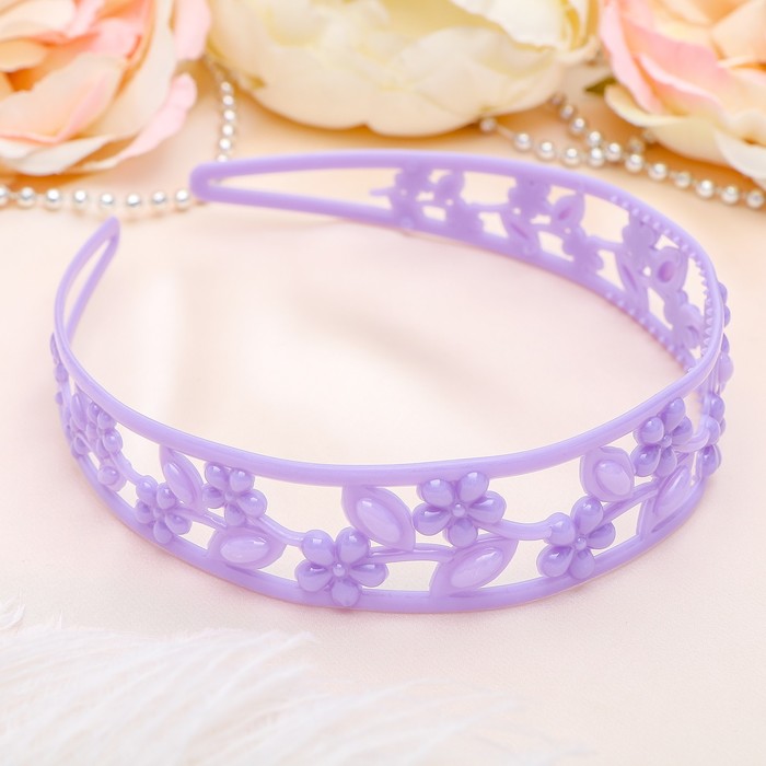 Ободок для волос "Цветы" 2,8 см веточки цветов, микс