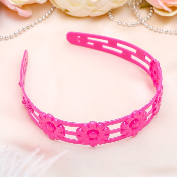 Ободок для волос "Цветы" 2,7 см ромашки, микс