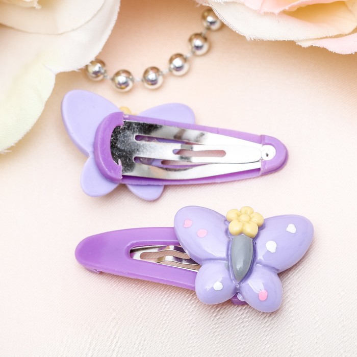 Невидимка для волос "Душка" 4 см (набор 30 шт) бабочка, микс