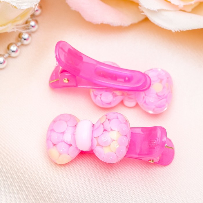 Зажим для волос "Мурано" 3 см (набор 30 шт) бантик, микс