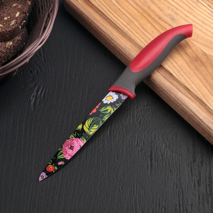 Нож с антиналипающим покрытием 12 см "Жостово"