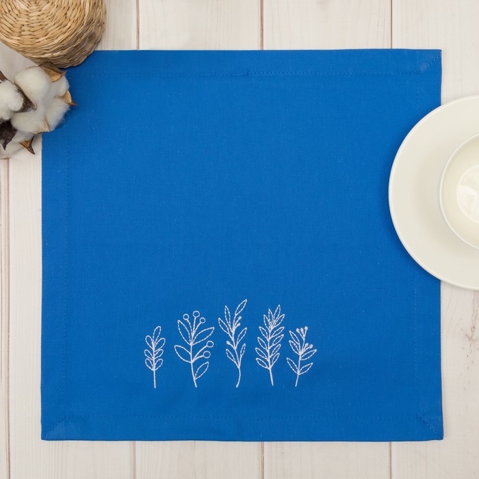 Салфетка на стол "Листья" 30х30 см, 100% хл, саржа 250 г/м2