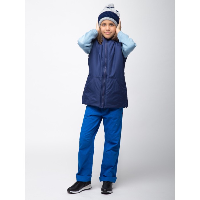 Жилет для девочки, рост 140 см, цвет синий