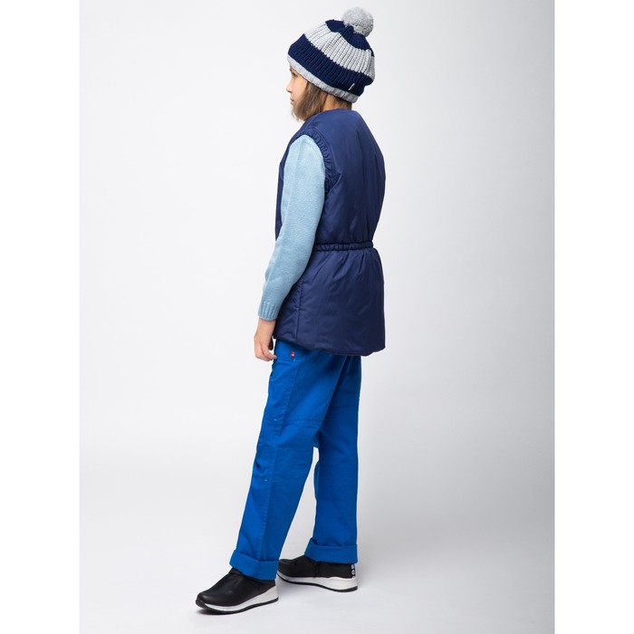 Жилет для девочки, рост 140 см, цвет синий