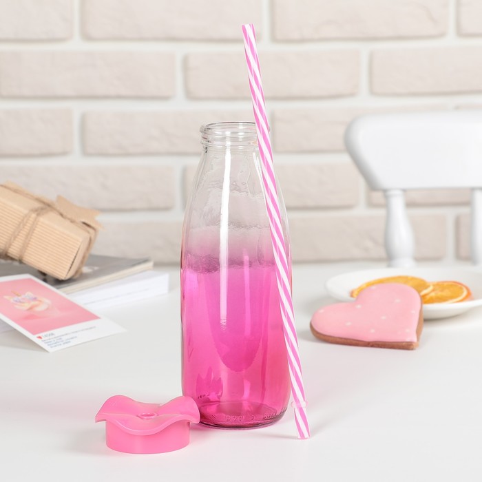 Бутылка 500 мл "Цветок", цвета МИКС