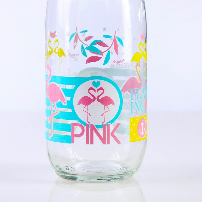 Бутылка 1 л "Фламинго", цвета МИКС