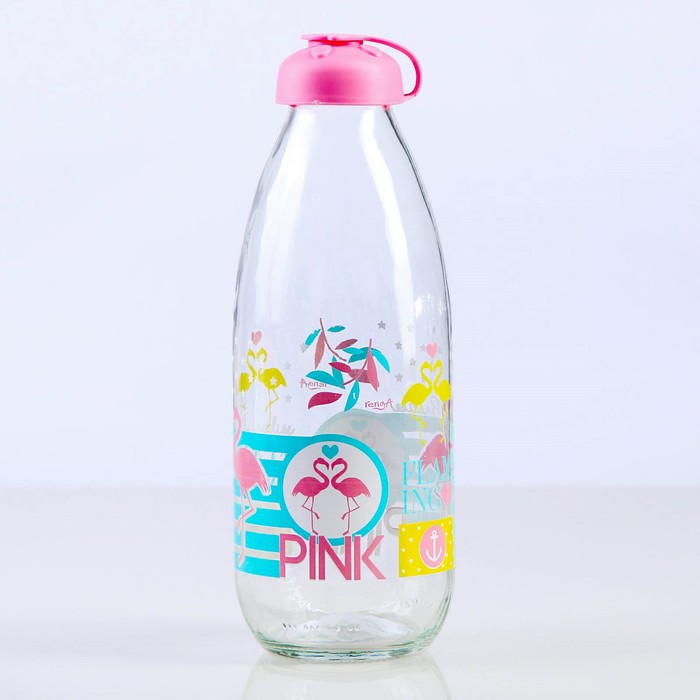 Бутылка 1 л "Фламинго", цвета МИКС