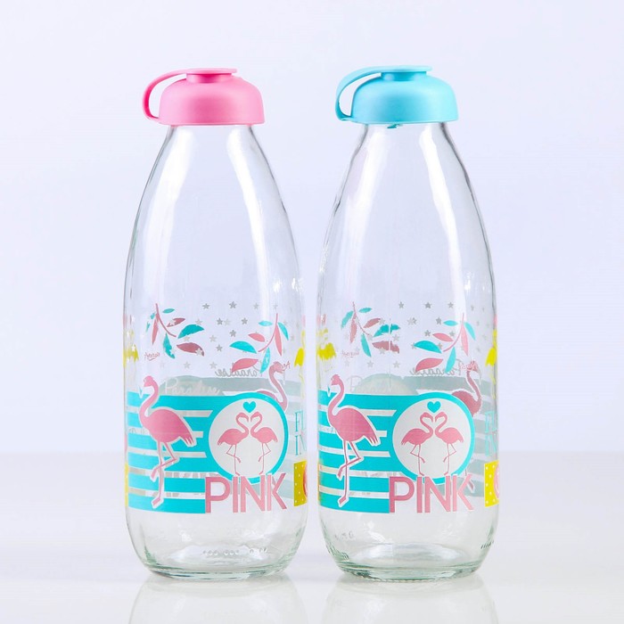 Бутылка 1 л "Фламинго", цвета МИКС